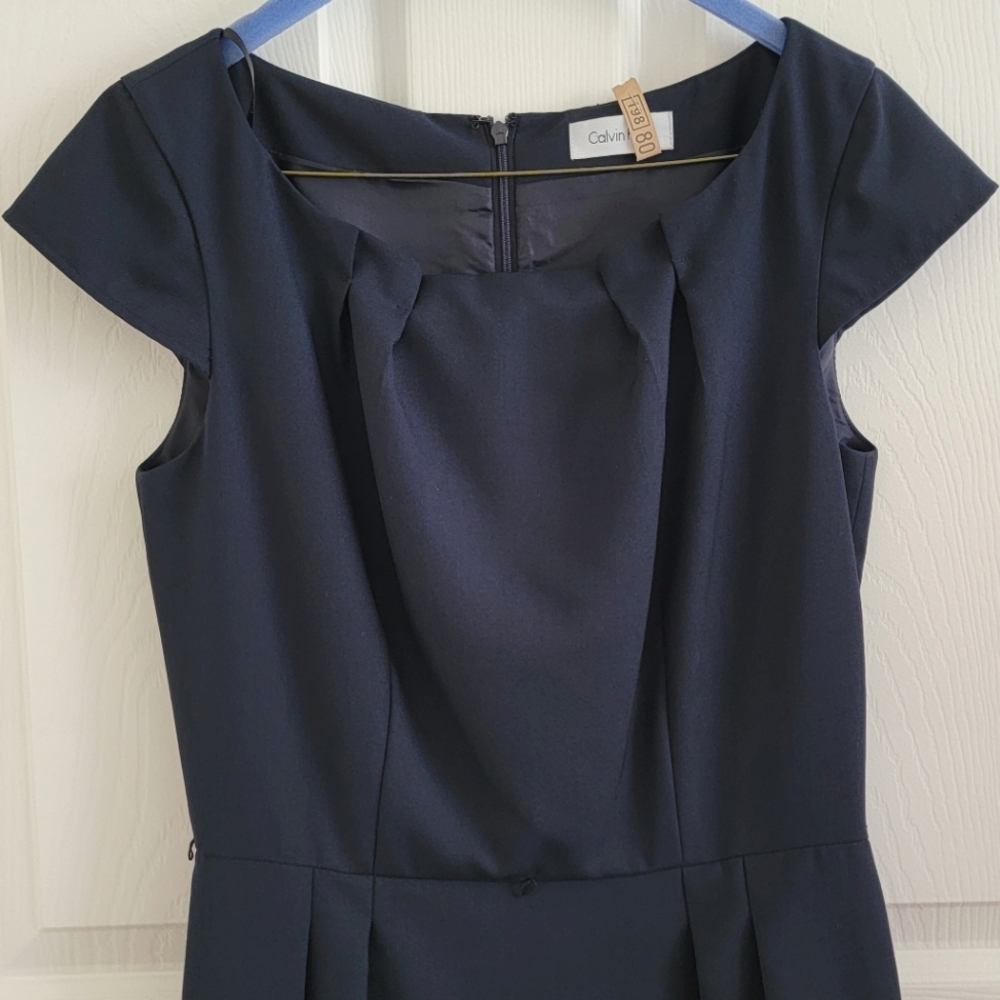 Calvin Klein Navy Blue Women's Sheath Dress, Size 0 - Picture 7 of 10